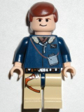 LEGO sw081 Han Solo, Tan Legs, Reddish Brown Male Hair (Falcon redesign, Light Flesh)