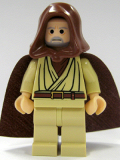 LEGO sw206 Obi-Wan Kenobi (Old, Light Flesh with Hood and Cape)